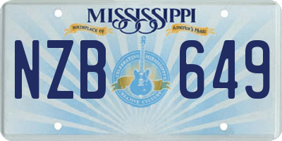 MS license plate NZB649