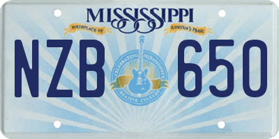 MS license plate NZB650