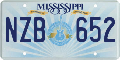 MS license plate NZB652