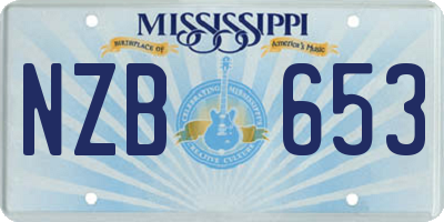 MS license plate NZB653