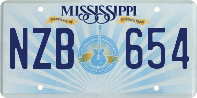 MS license plate NZB654