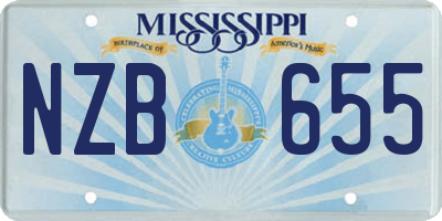 MS license plate NZB655