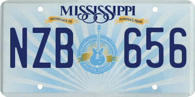 MS license plate NZB656