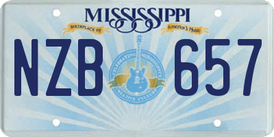 MS license plate NZB657