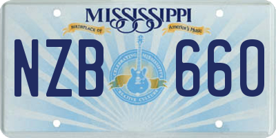 MS license plate NZB660