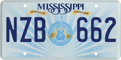 MS license plate NZB662