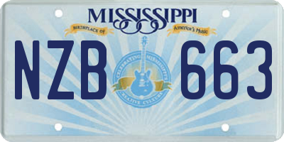 MS license plate NZB663