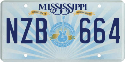 MS license plate NZB664