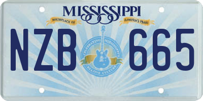 MS license plate NZB665