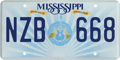 MS license plate NZB668