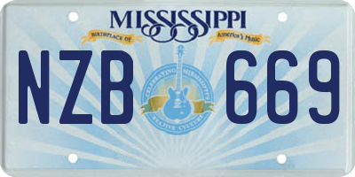 MS license plate NZB669
