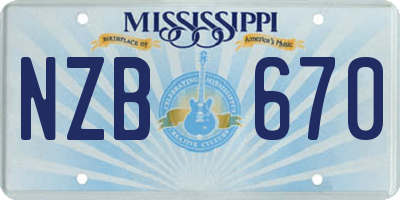 MS license plate NZB670