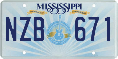 MS license plate NZB671