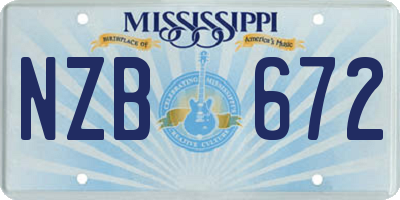MS license plate NZB672
