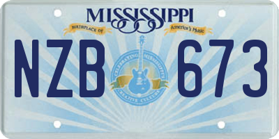MS license plate NZB673