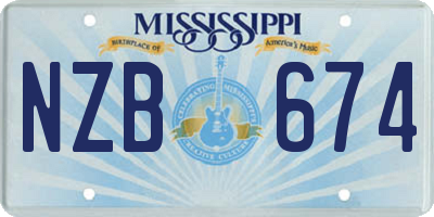 MS license plate NZB674
