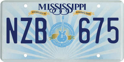 MS license plate NZB675