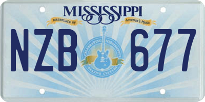 MS license plate NZB677