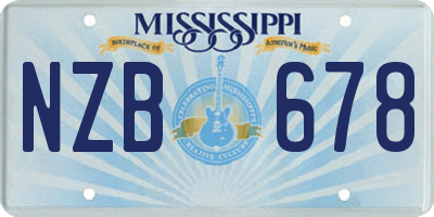 MS license plate NZB678