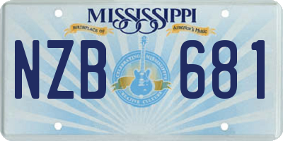 MS license plate NZB681