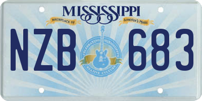 MS license plate NZB683