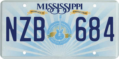 MS license plate NZB684