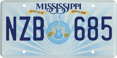 MS license plate NZB685