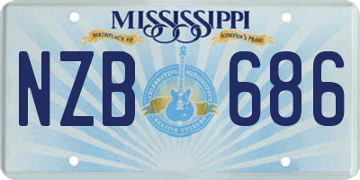 MS license plate NZB686