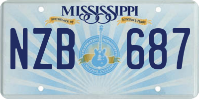 MS license plate NZB687