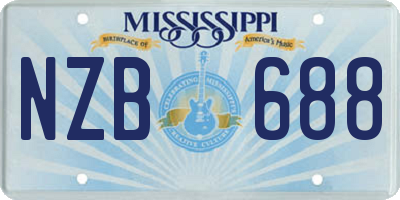 MS license plate NZB688
