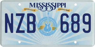MS license plate NZB689