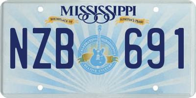 MS license plate NZB691