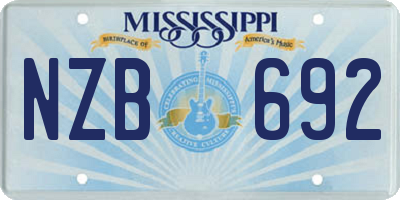 MS license plate NZB692