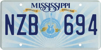 MS license plate NZB694