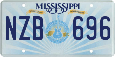 MS license plate NZB696