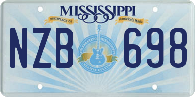MS license plate NZB698