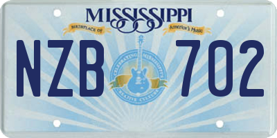 MS license plate NZB702
