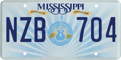 MS license plate NZB704