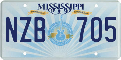 MS license plate NZB705