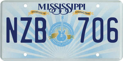 MS license plate NZB706
