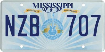 MS license plate NZB707