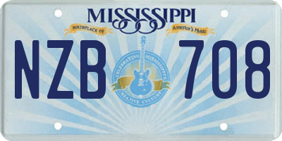 MS license plate NZB708