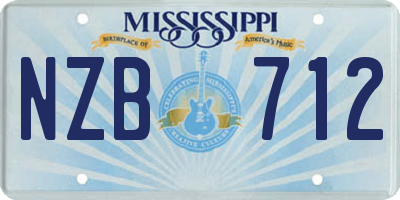 MS license plate NZB712
