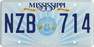 MS license plate NZB714