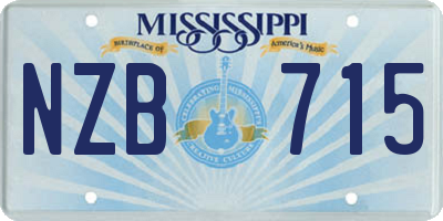 MS license plate NZB715