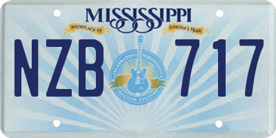 MS license plate NZB717