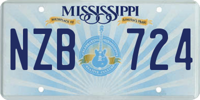 MS license plate NZB724
