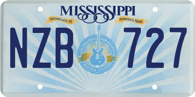 MS license plate NZB727