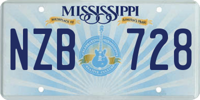 MS license plate NZB728