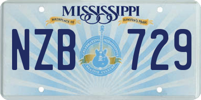 MS license plate NZB729